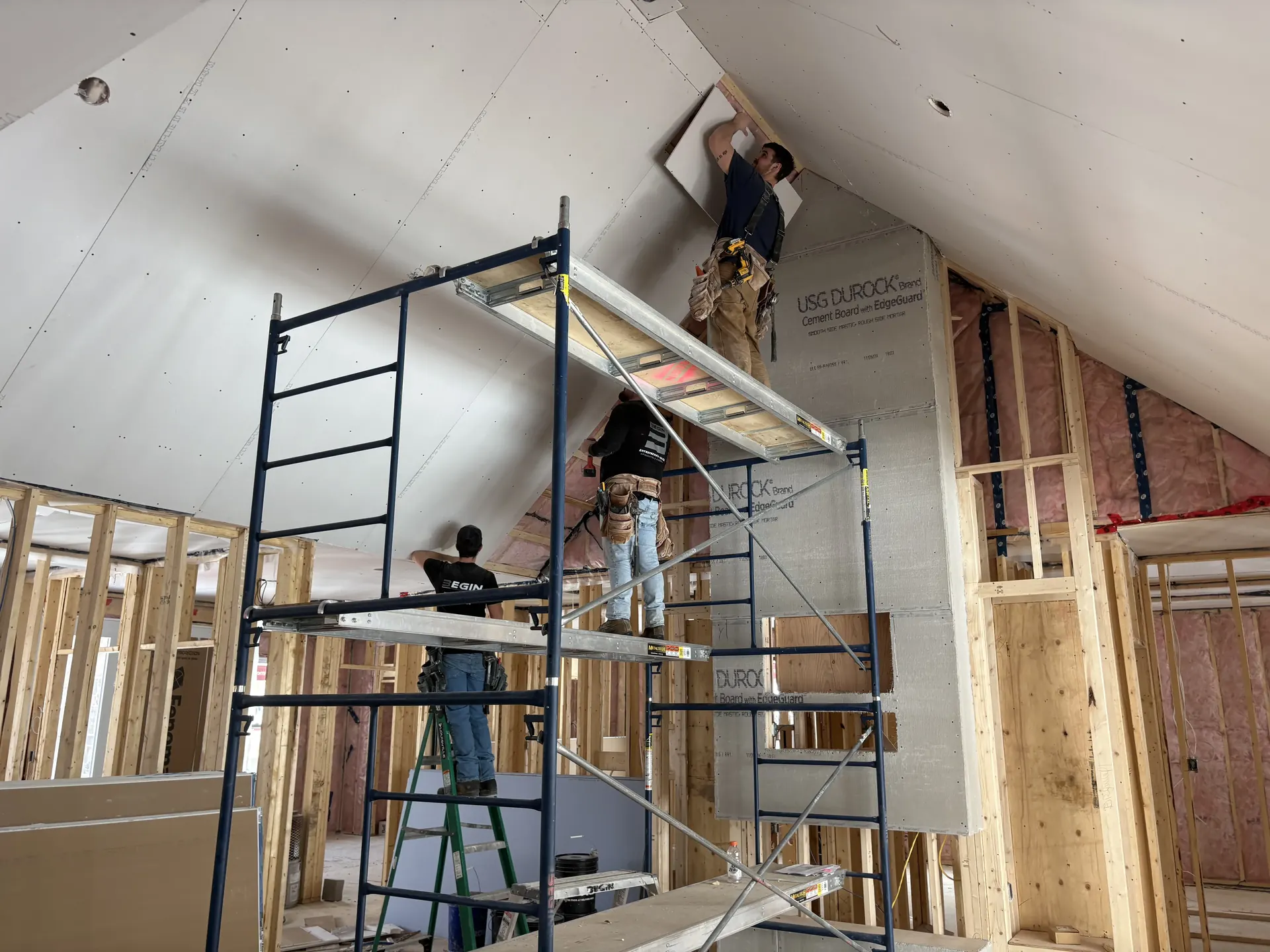 Pose de gypse et tirage de joints par BEGIN Construction